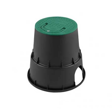 Okrugla plastična MINI šahta prečnika 243 mm sa zelenim poklopcem za zaštitu ventila